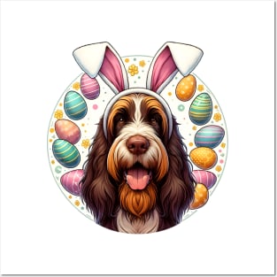 Spinone Italiano Welcomes Easter with Bunny Ears Posters and Art